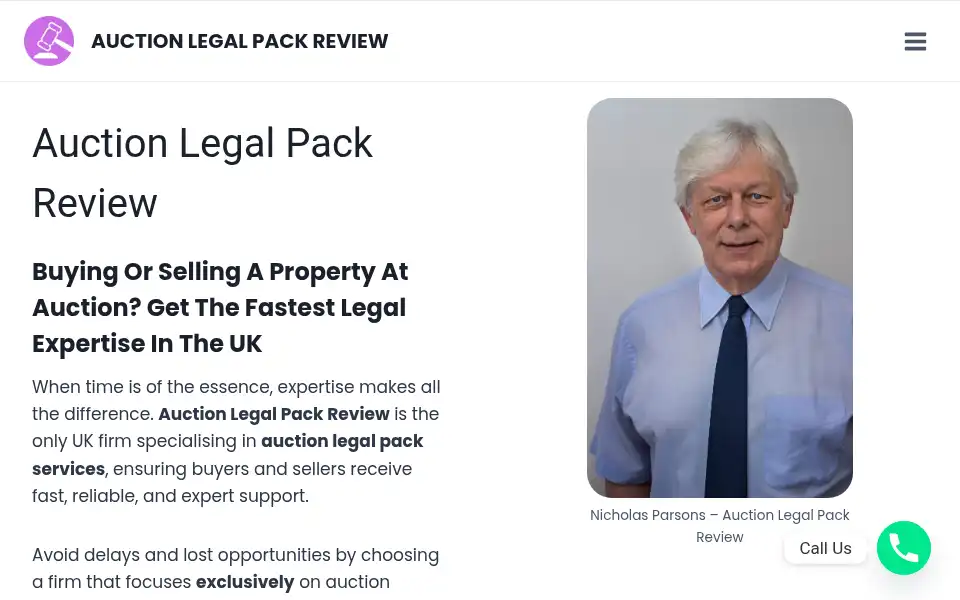 Screenshot of auctionlegalpackreview.co.uk