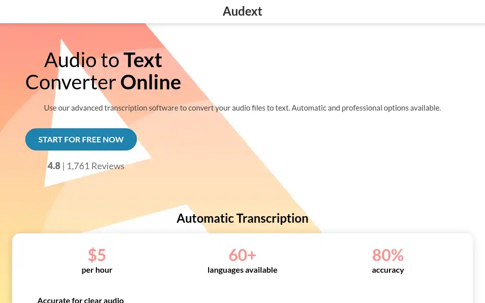 Screenshot of audext.com