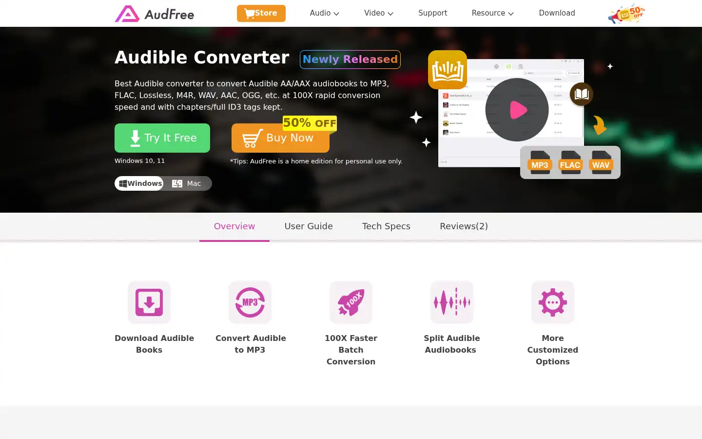 Screenshot of audfree.com