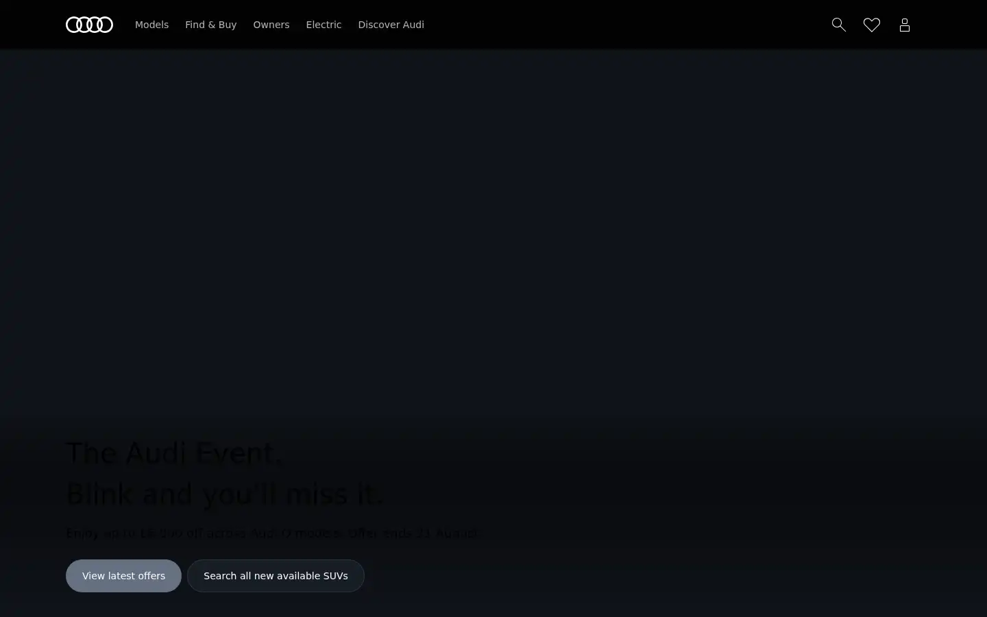 Screenshot of audi.co.uk