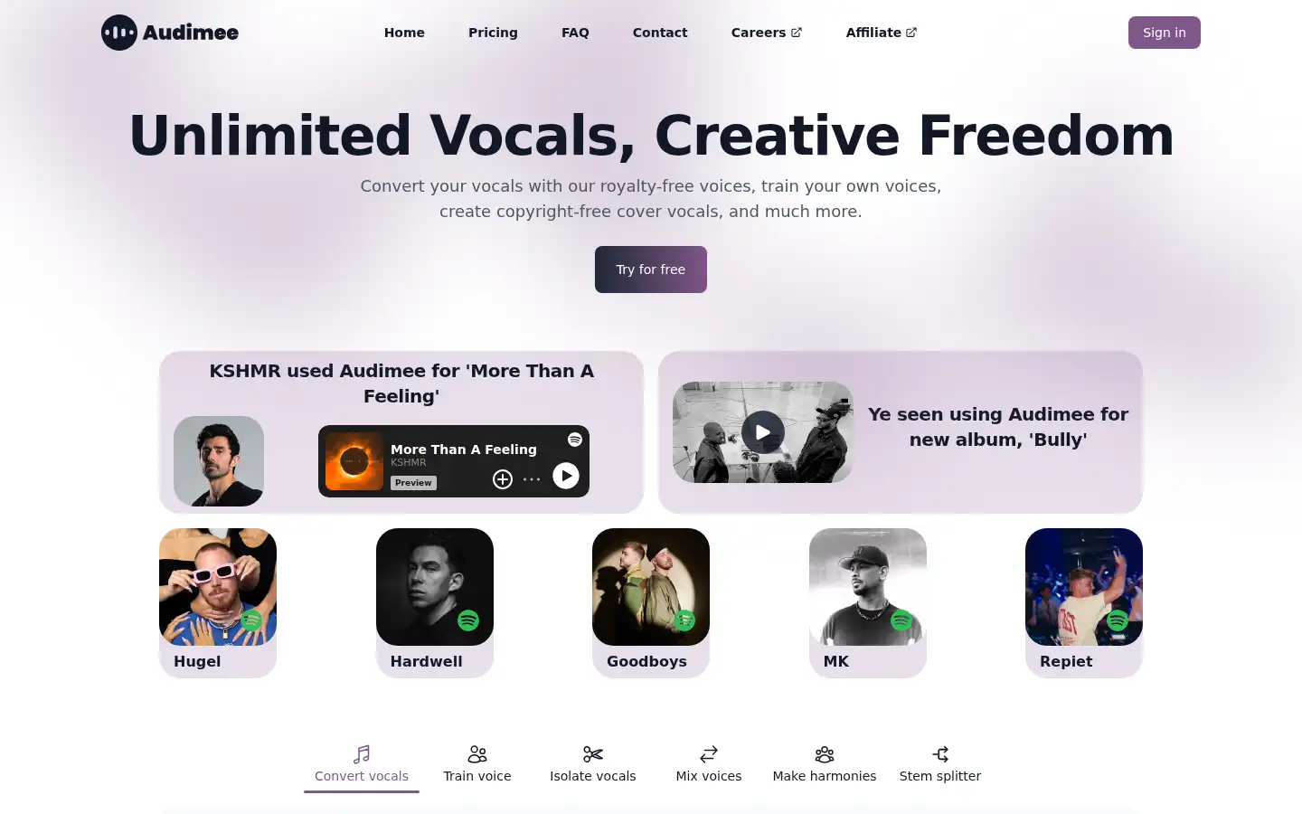 Screenshot of audimee.com