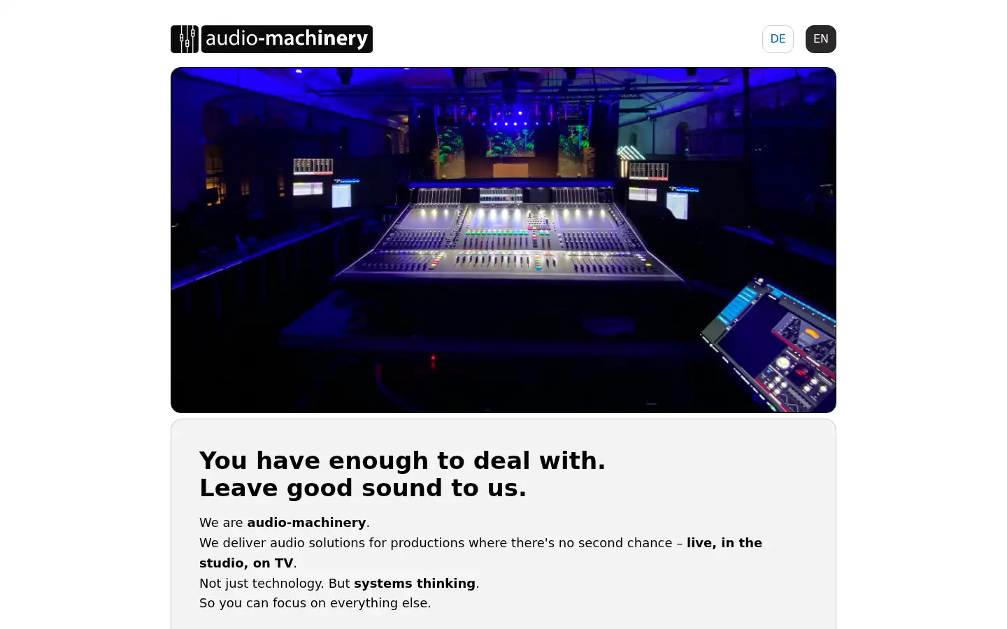 Screenshot of audio-machinery.com