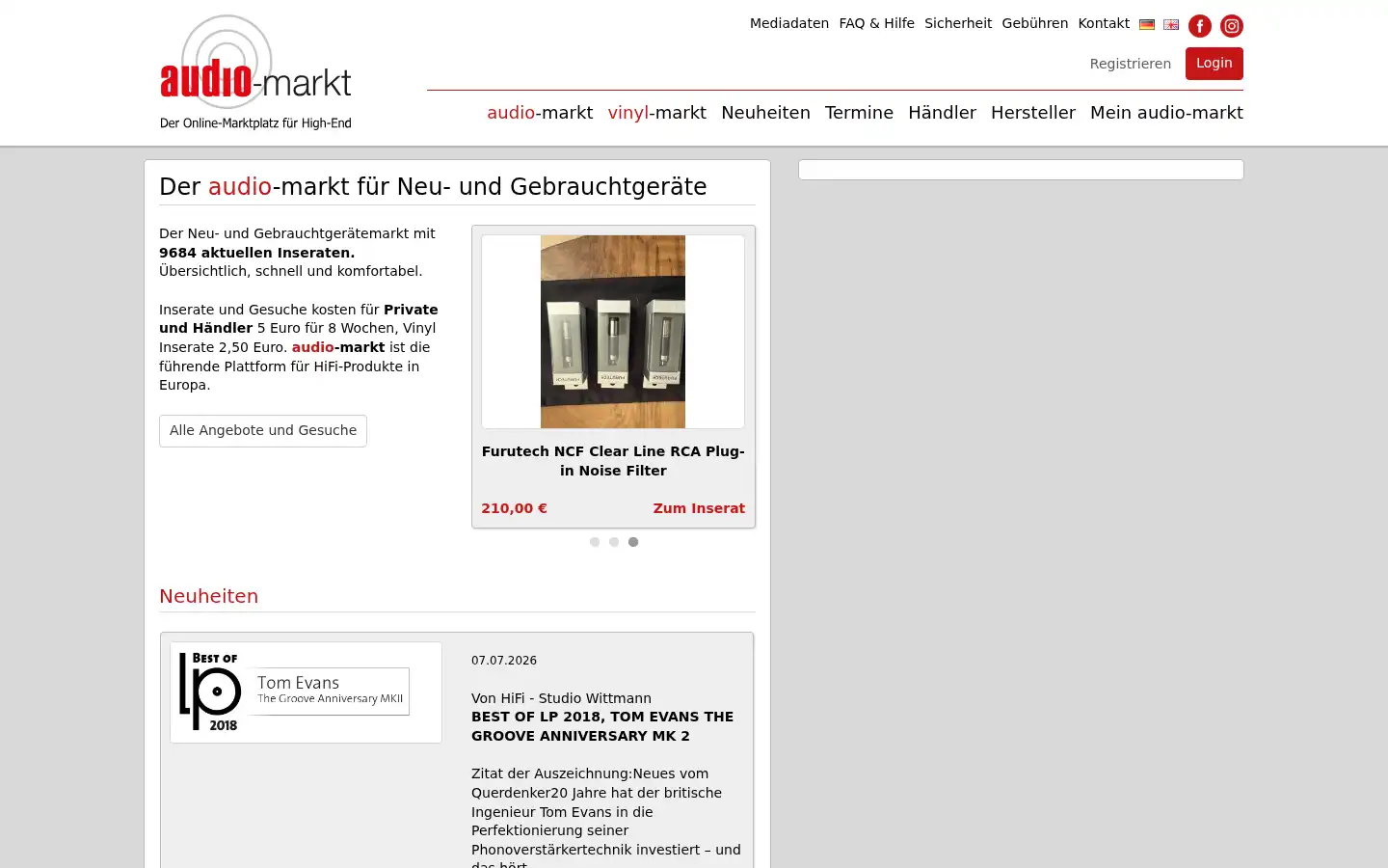 Screenshot of audio-markt.de