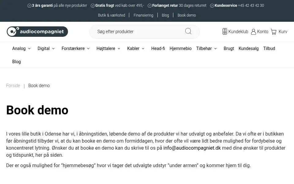 Screenshot of audiocompagniet.dk