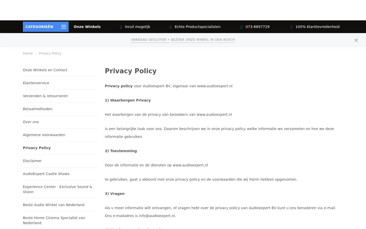 Screenshot of audioexpert.nl