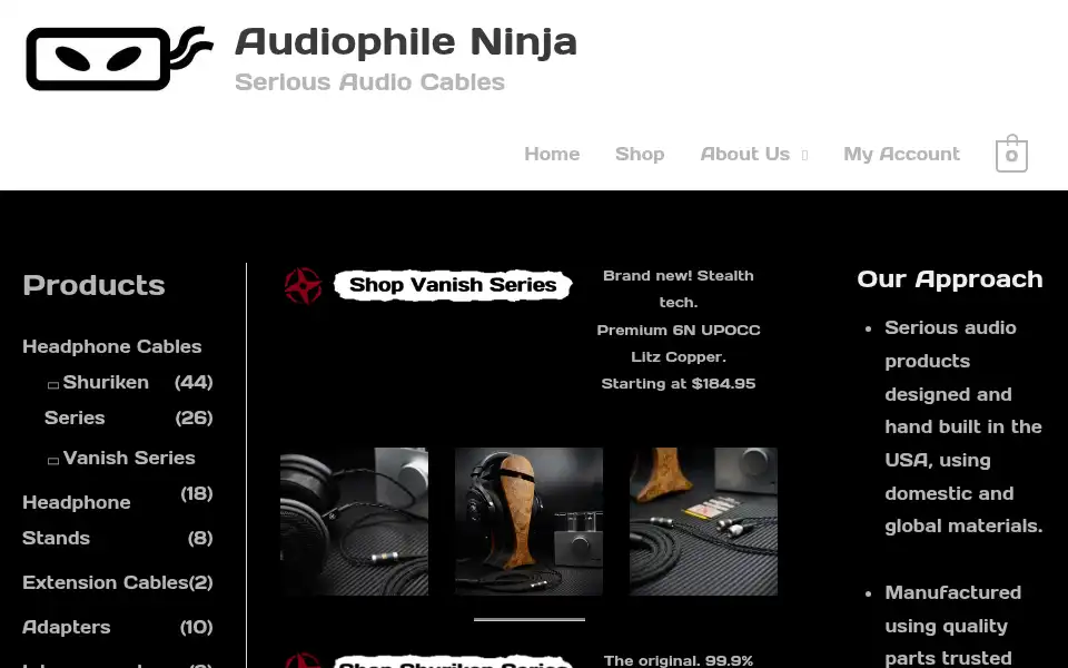 Screenshot of audiophileninja.com