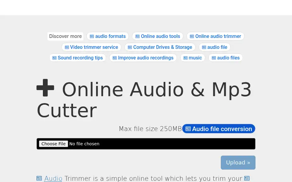Screenshot of audiotrimmer.com