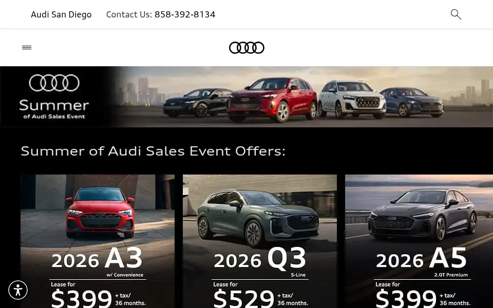 Screenshot of audisandiego.com