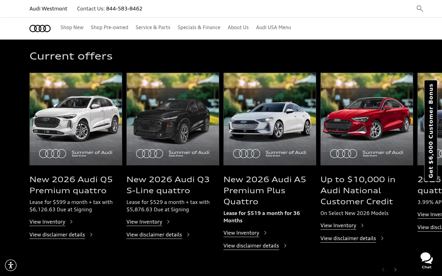 Screenshot of audiwestmont.com