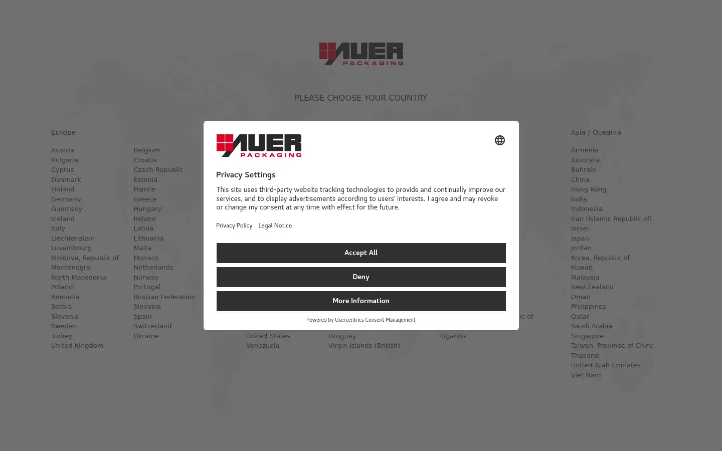 Screenshot of auer-packaging.com