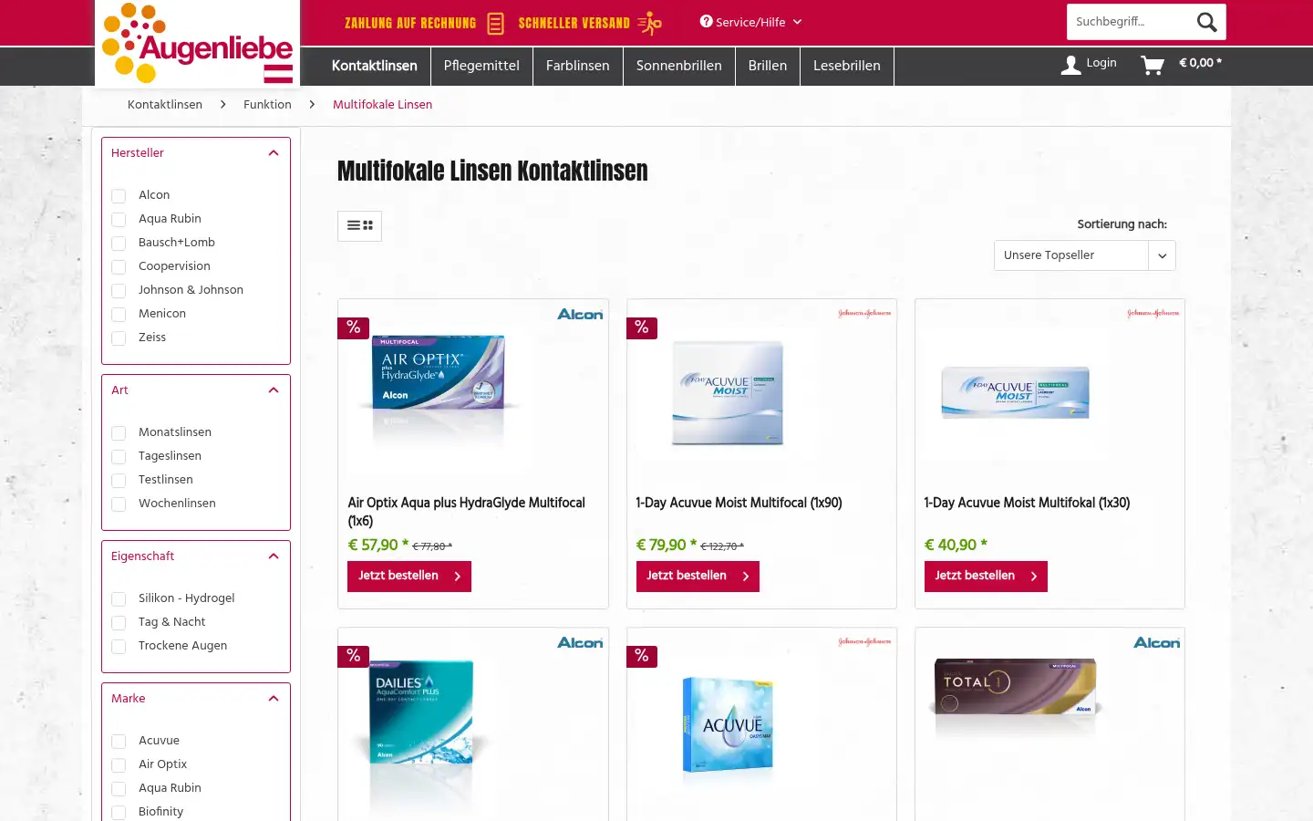 Screenshot of augenliebe.at