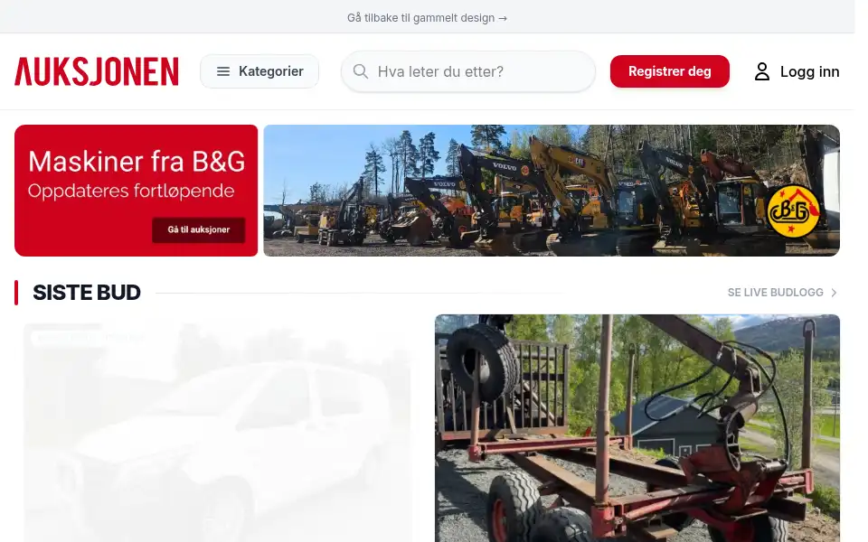 Screenshot of auksjonen.no