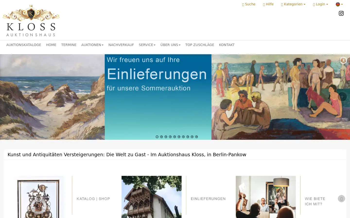 Screenshot of auktionshaus-kloss.de