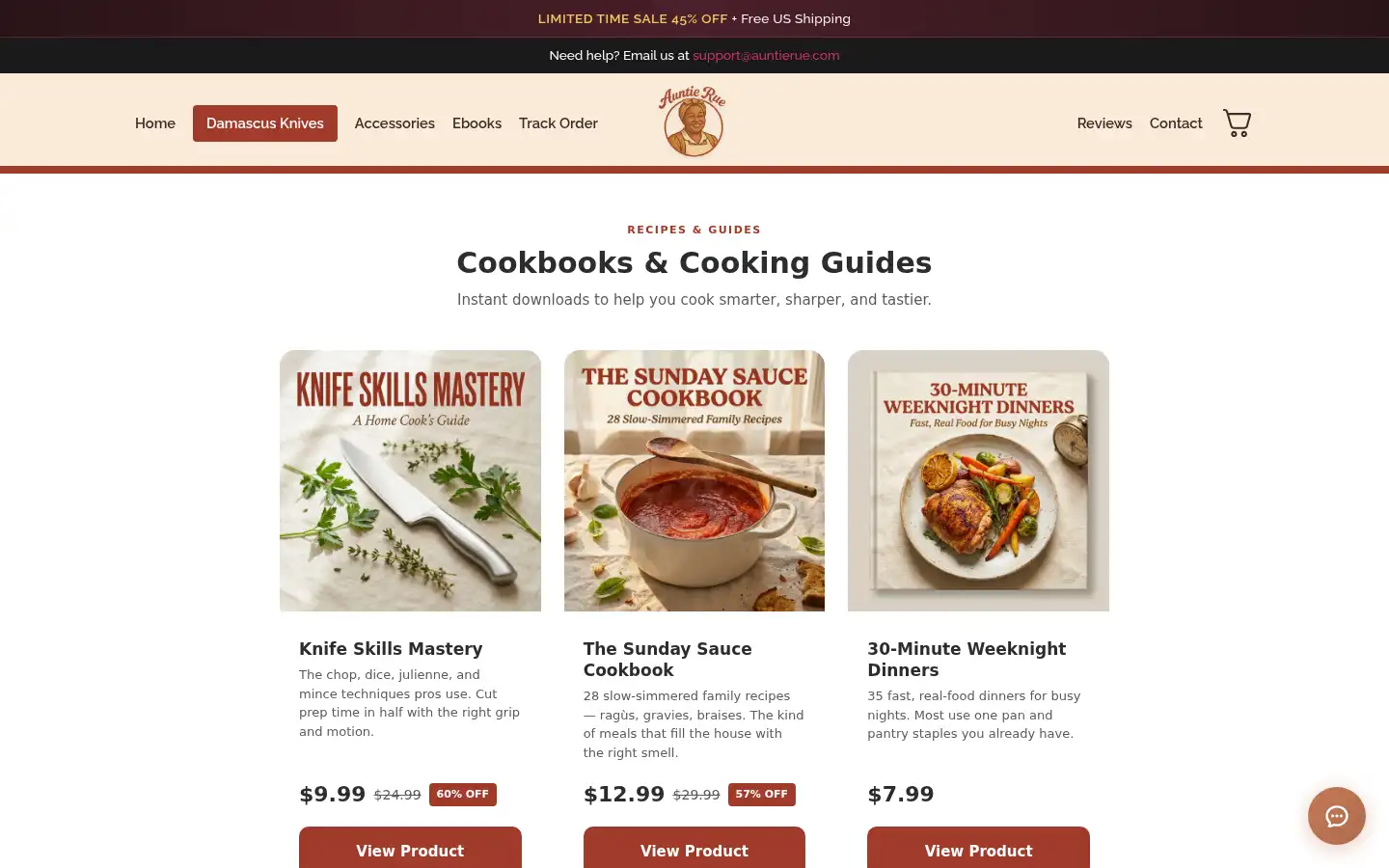 Screenshot of auntierues.com