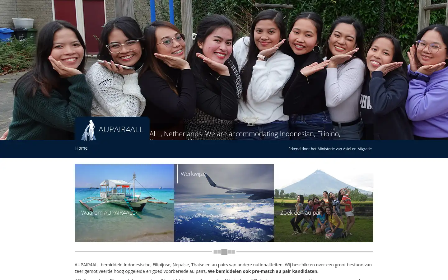 Screenshot of aupair4all.nl