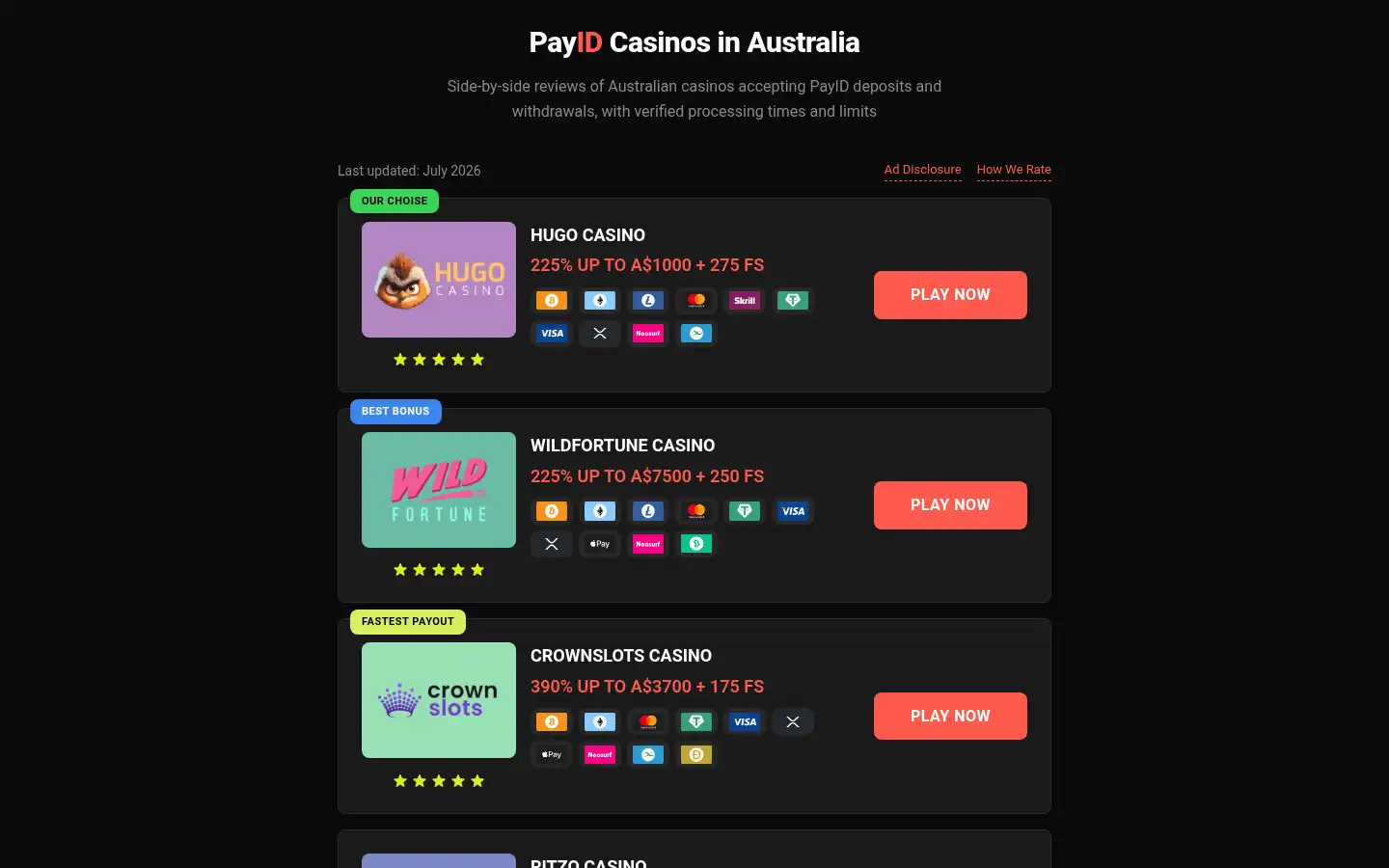 Screenshot of aupayidcasino.com