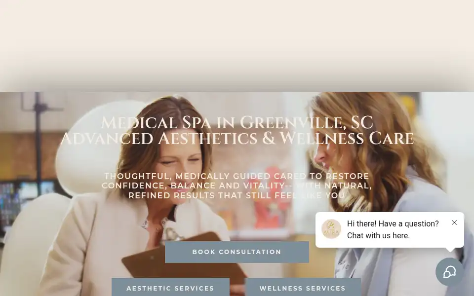 Screenshot of auraaestheticsgvl.com