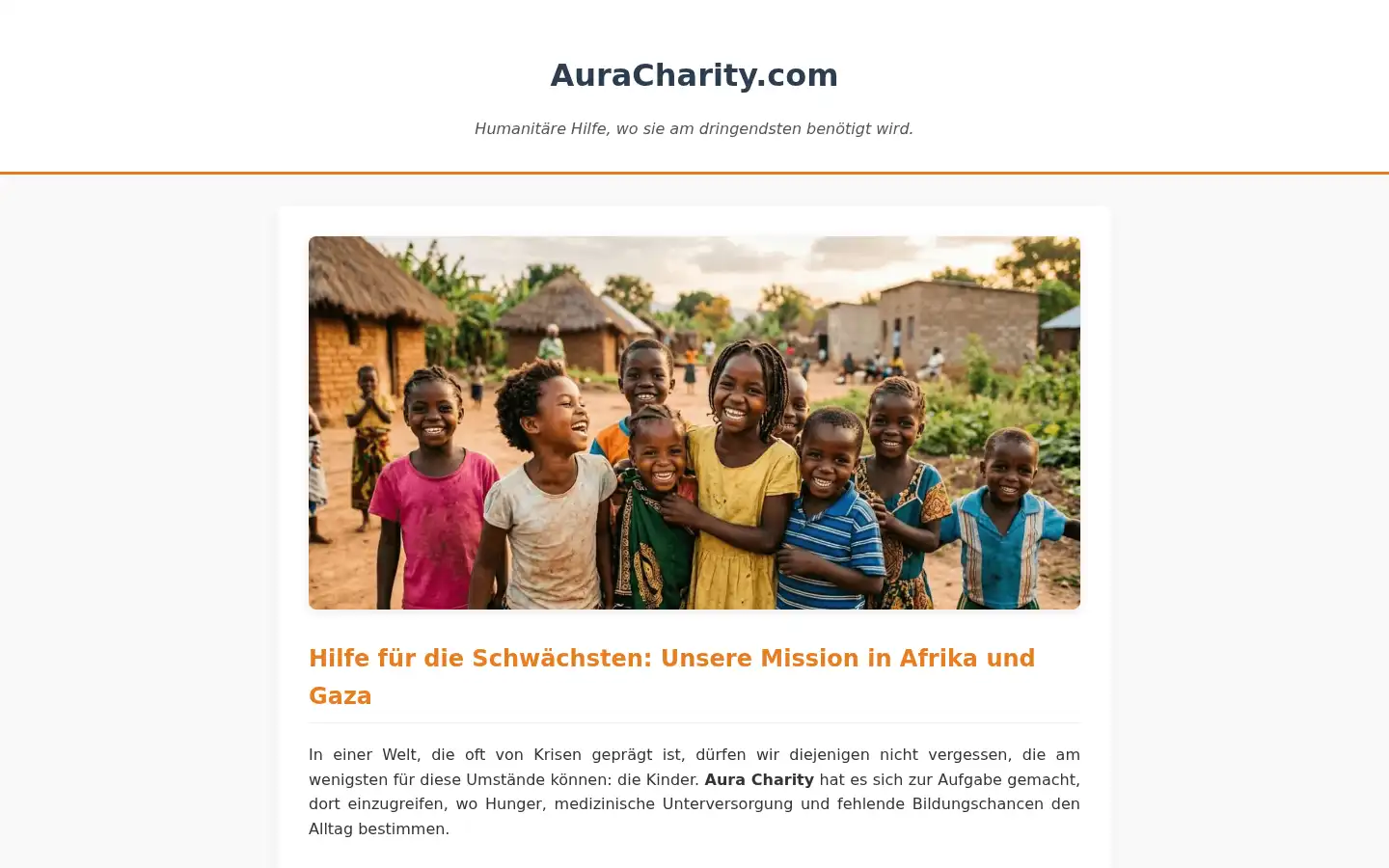 Screenshot of auracharity.com