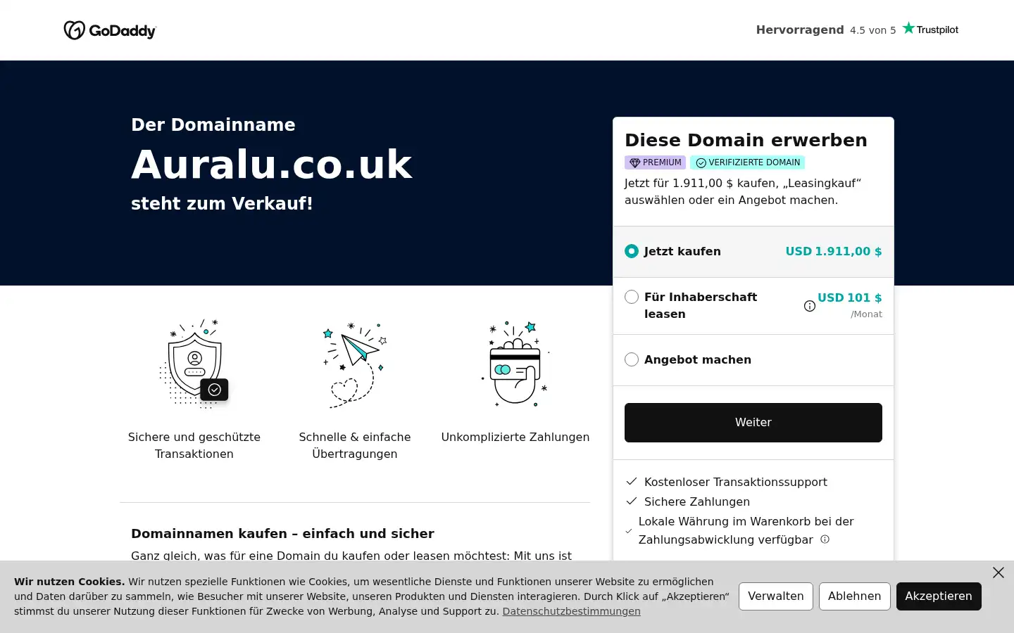 Screenshot of auralu.co.uk