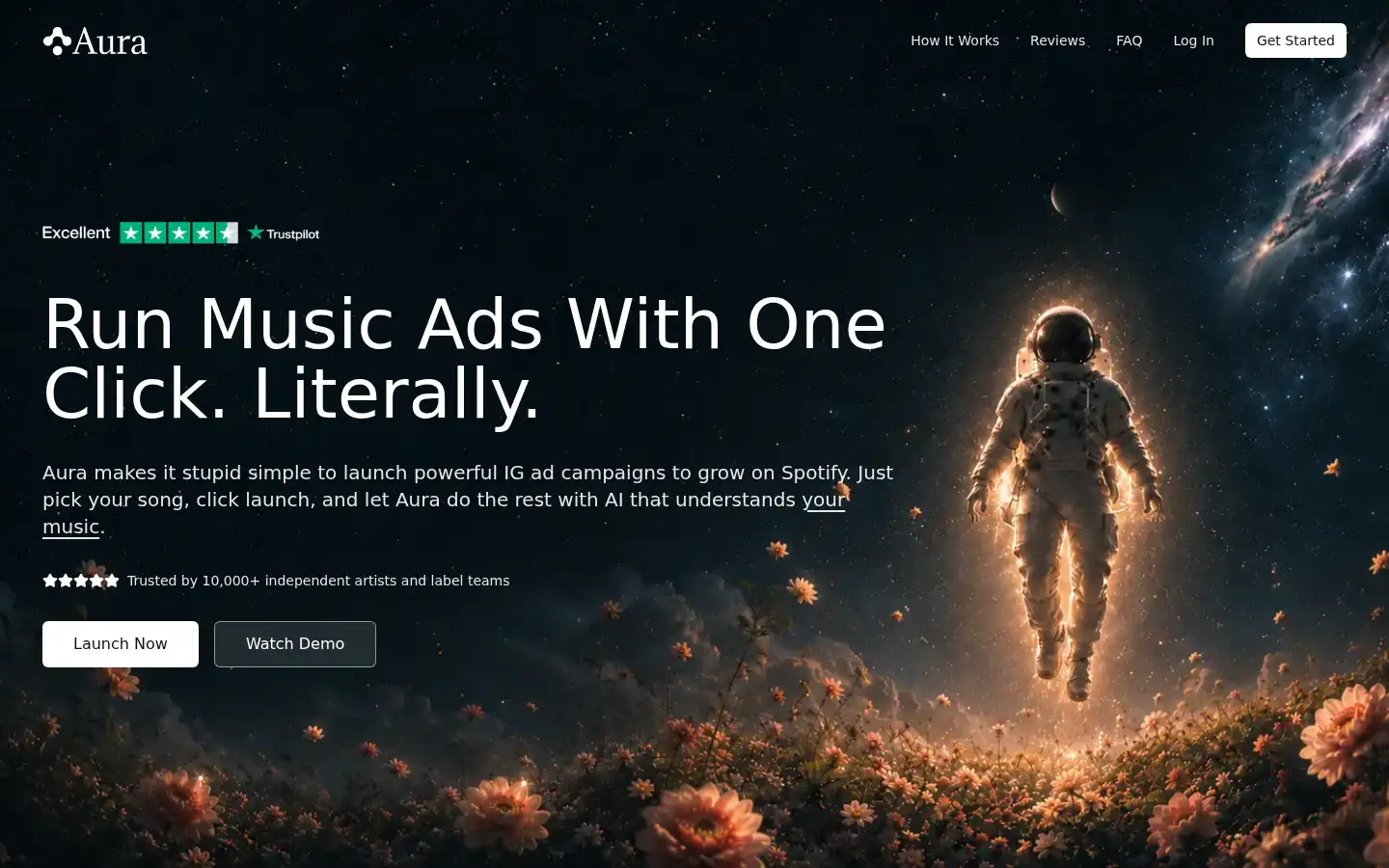 Screenshot of auramusic.ai