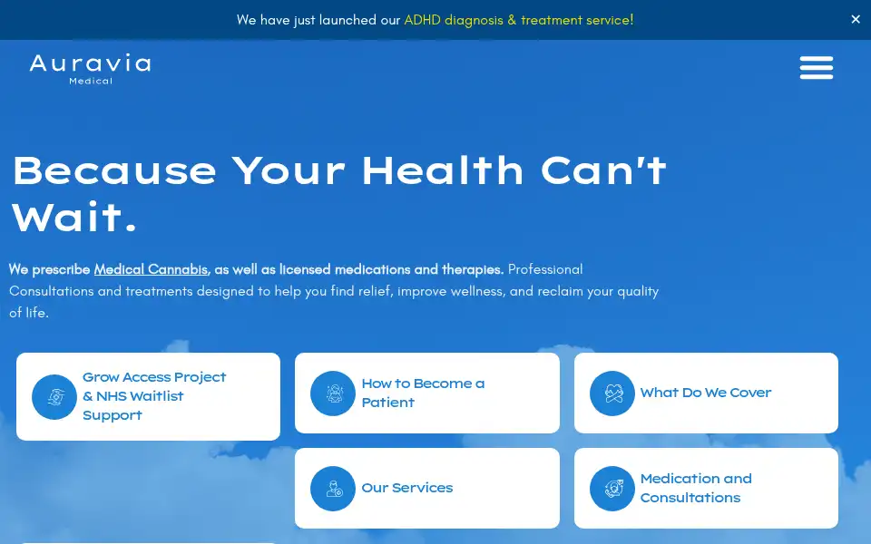 Screenshot of auraviamedical.com