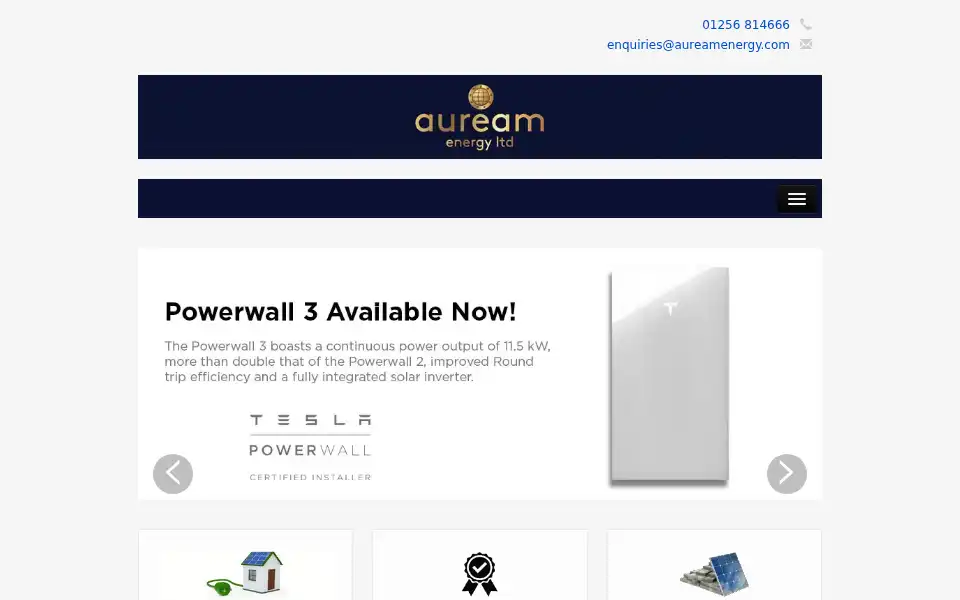 Screenshot of aureamenergy.com