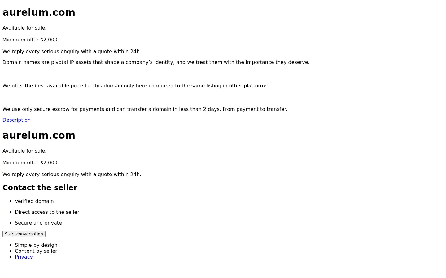 Screenshot of aurelum.com