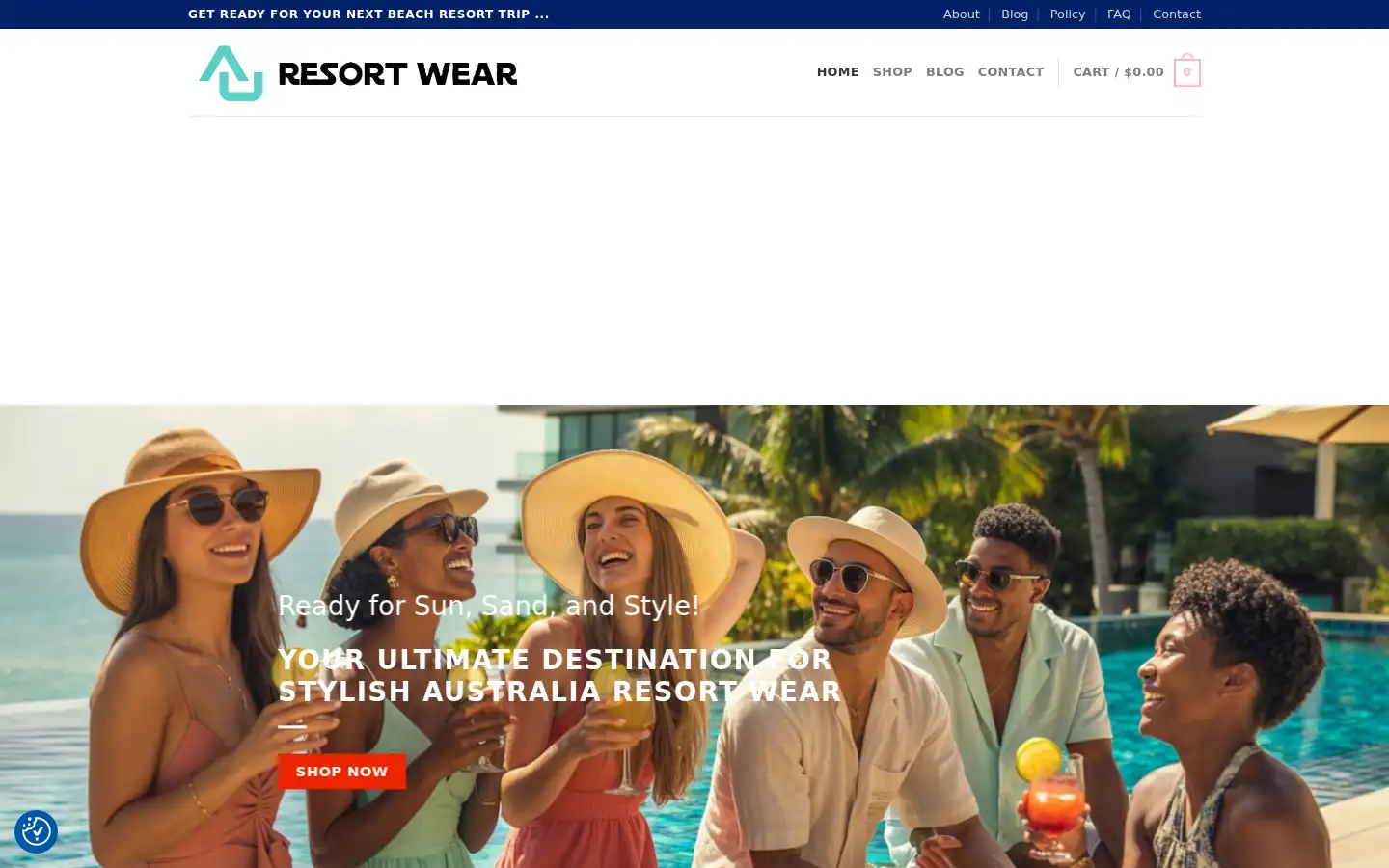 Screenshot of auresortwear.com