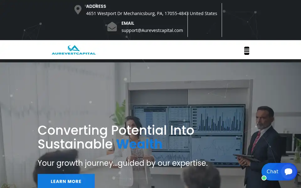 Screenshot of aurevestcapital.com