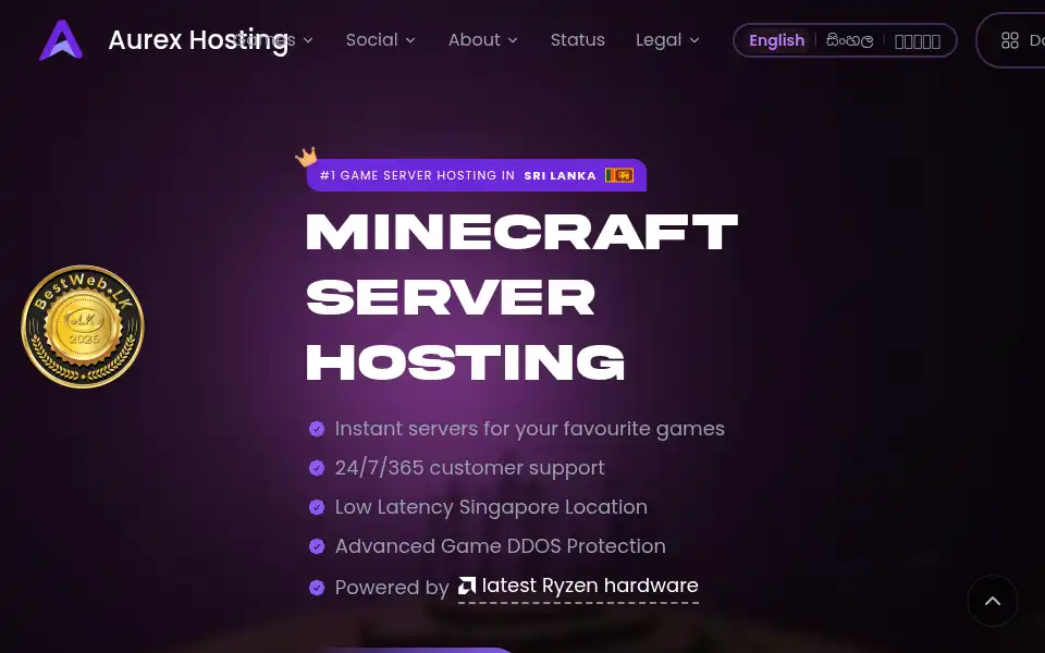 Screenshot of aurex.lk