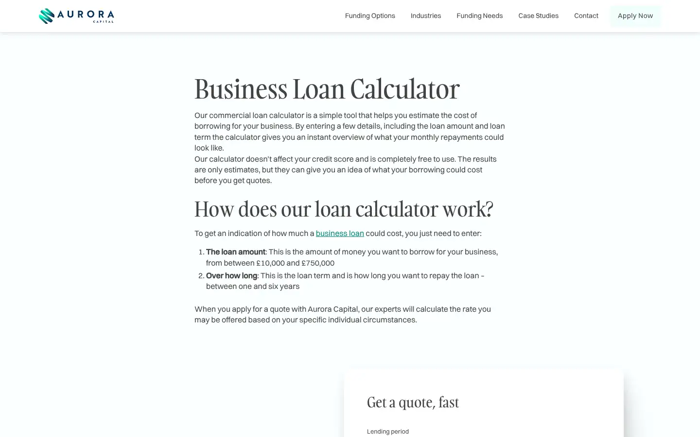 Screenshot of auroracapital.co.uk