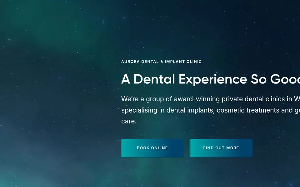 Screenshot of auroradentalclinic.co.uk