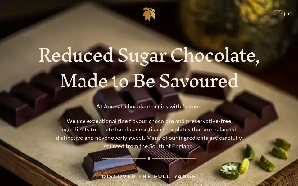 Screenshot of aurosochocolate.com