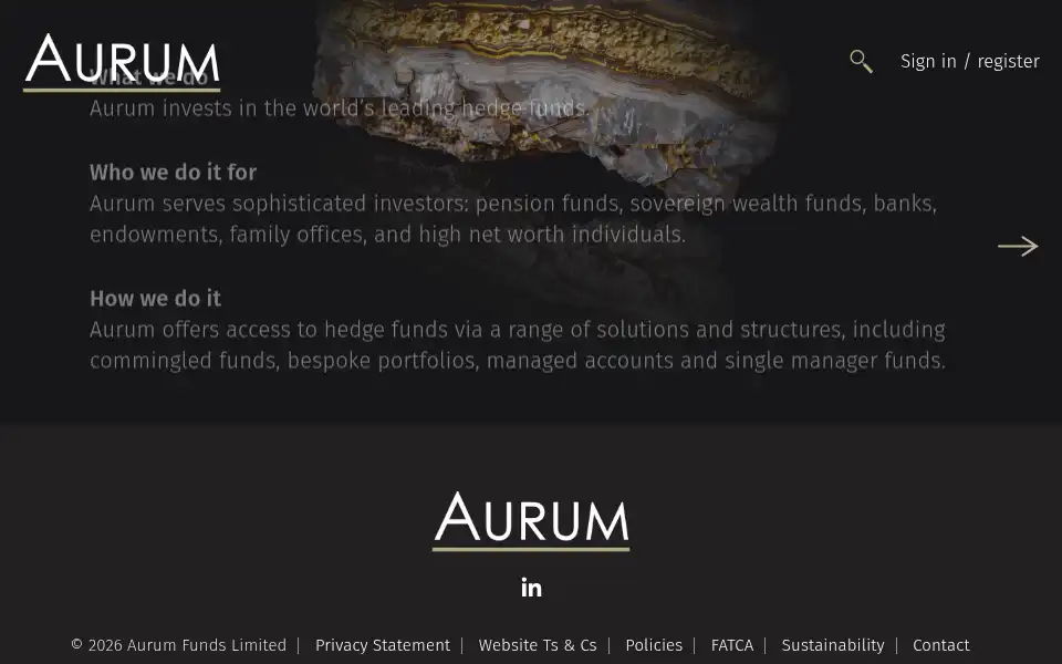Screenshot of aurum.com