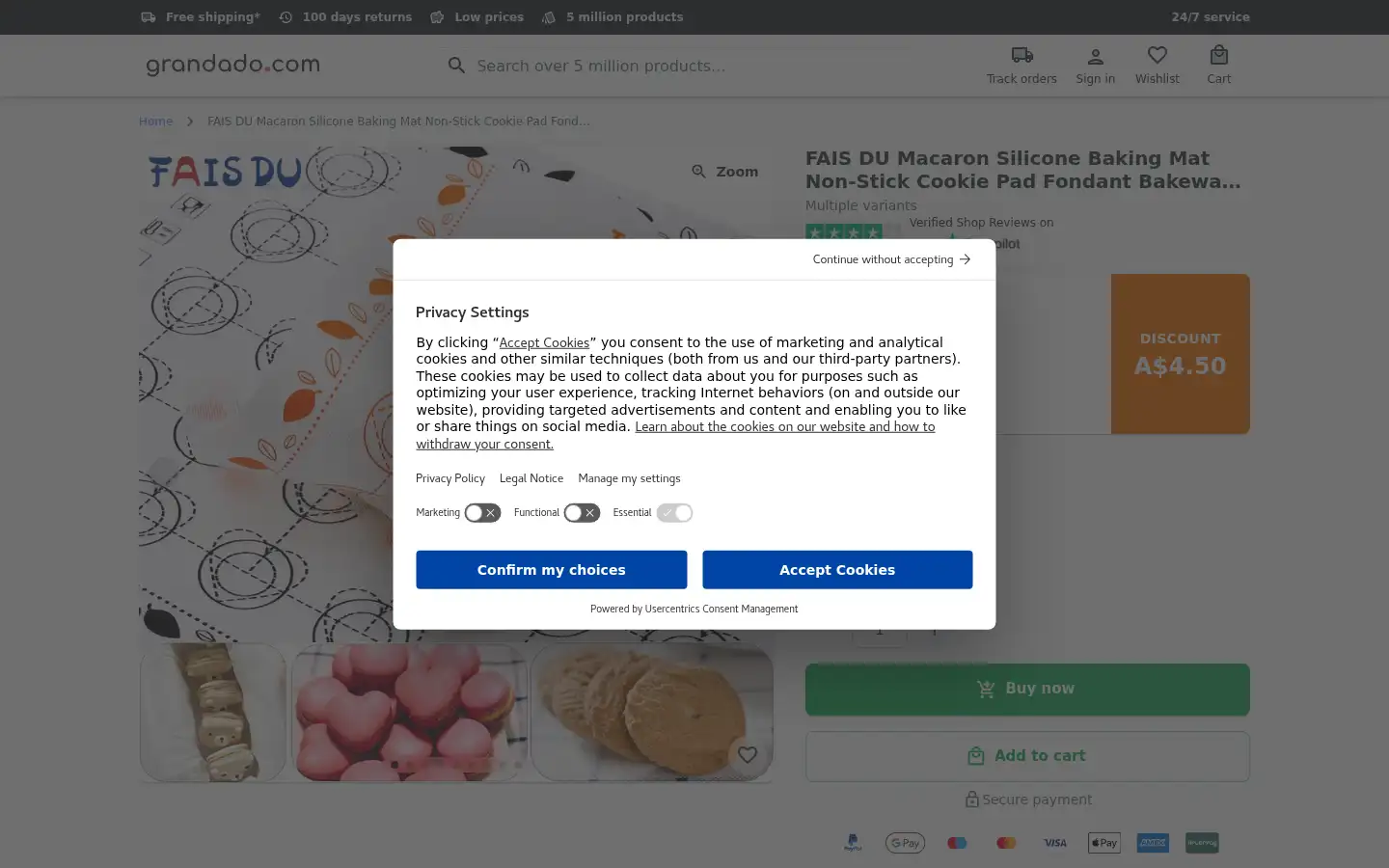Screenshot of aus.grandado.com