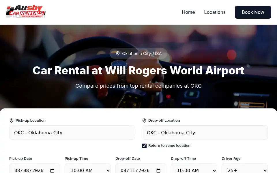 Screenshot of ausbycarrentals.com