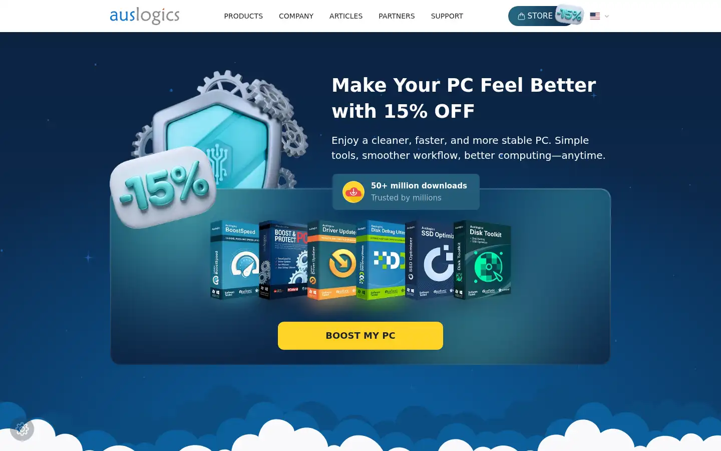Screenshot of auslogics.com