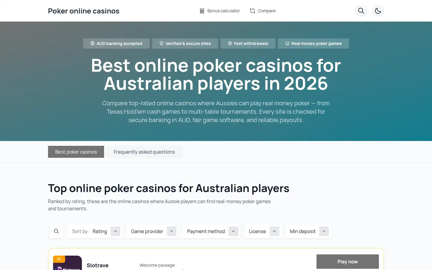 Screenshot of aussiepokerclub.org
