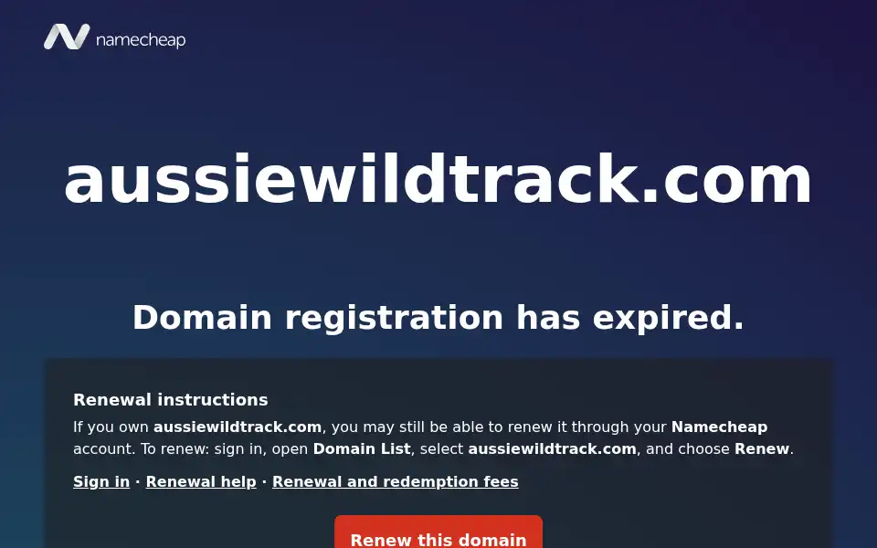 Screenshot of aussiewildtrack.com