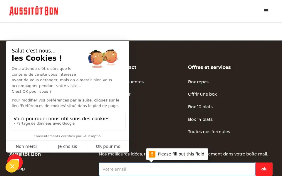 Screenshot of aussitotbon.fr