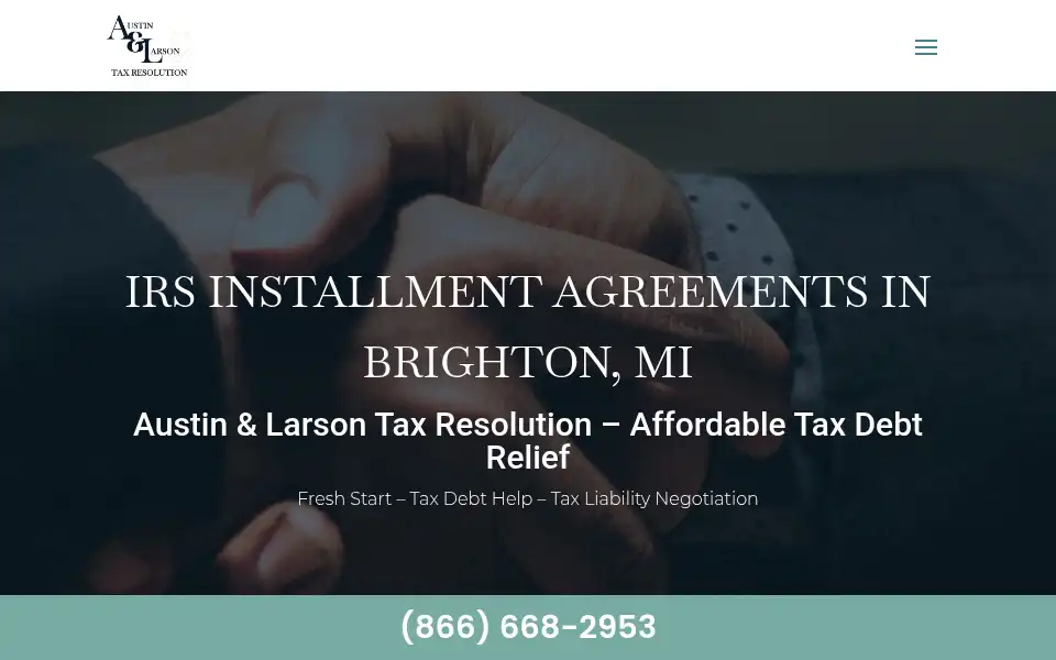 Screenshot of austinlarsontaxresolution.com