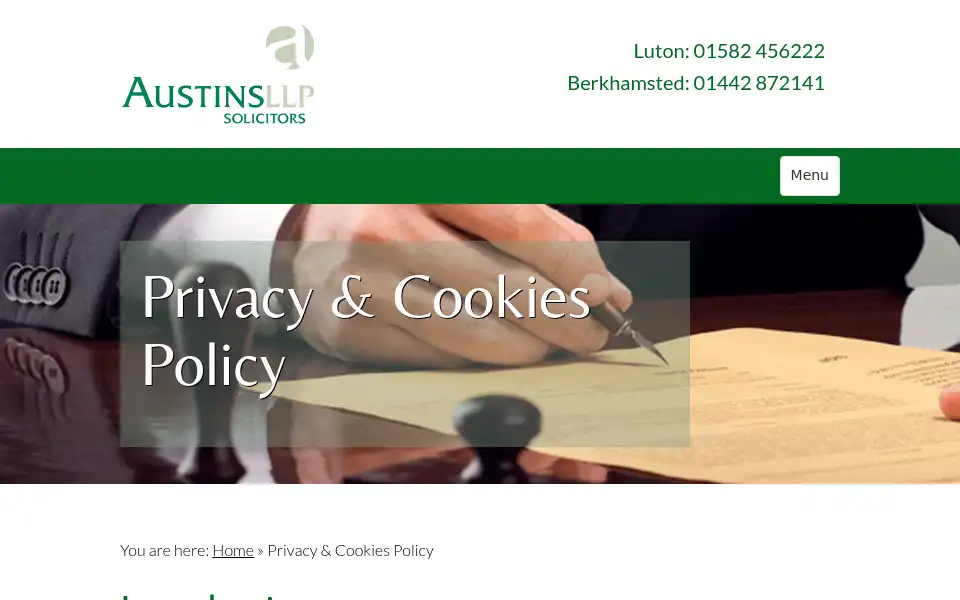 Screenshot of austinslaw.com