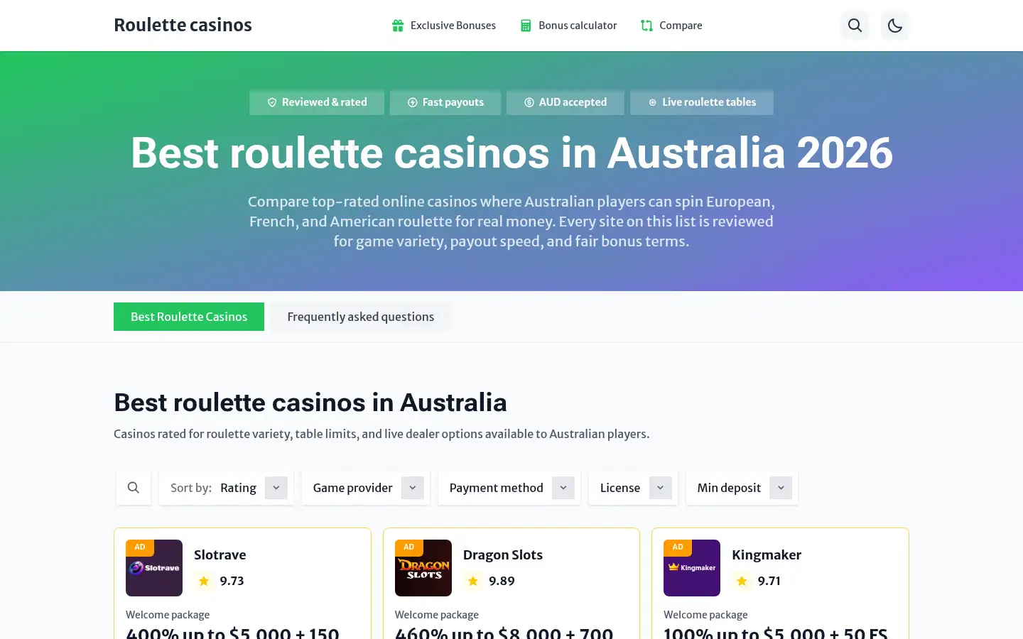 Screenshot of australiaonlineroulette.net