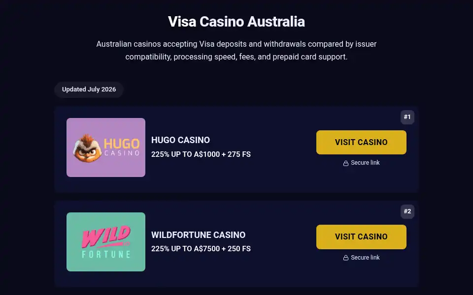 Screenshot of australiavisacasino.com