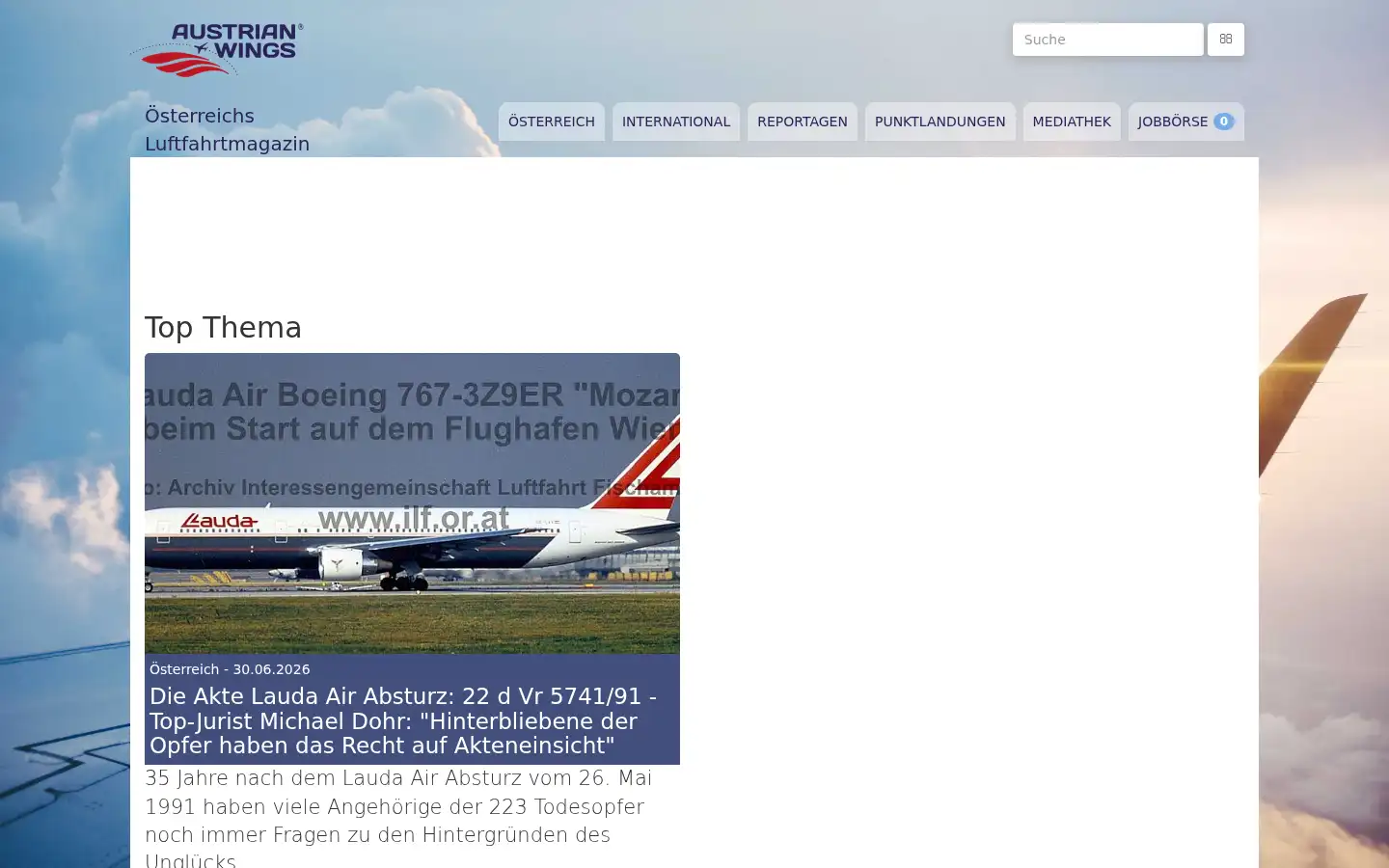 Screenshot of austrianwings.info