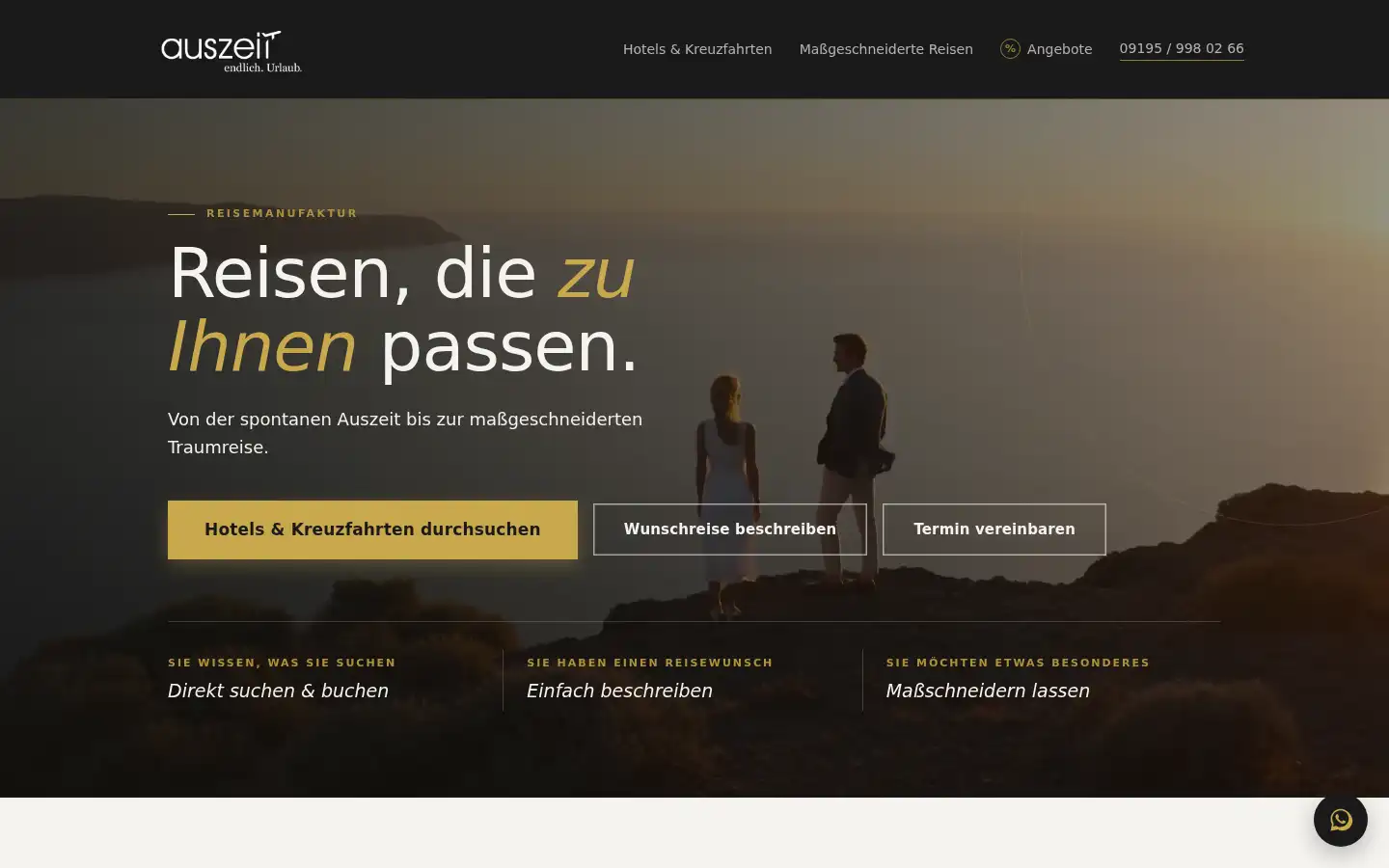 Screenshot of auszeit.reisen