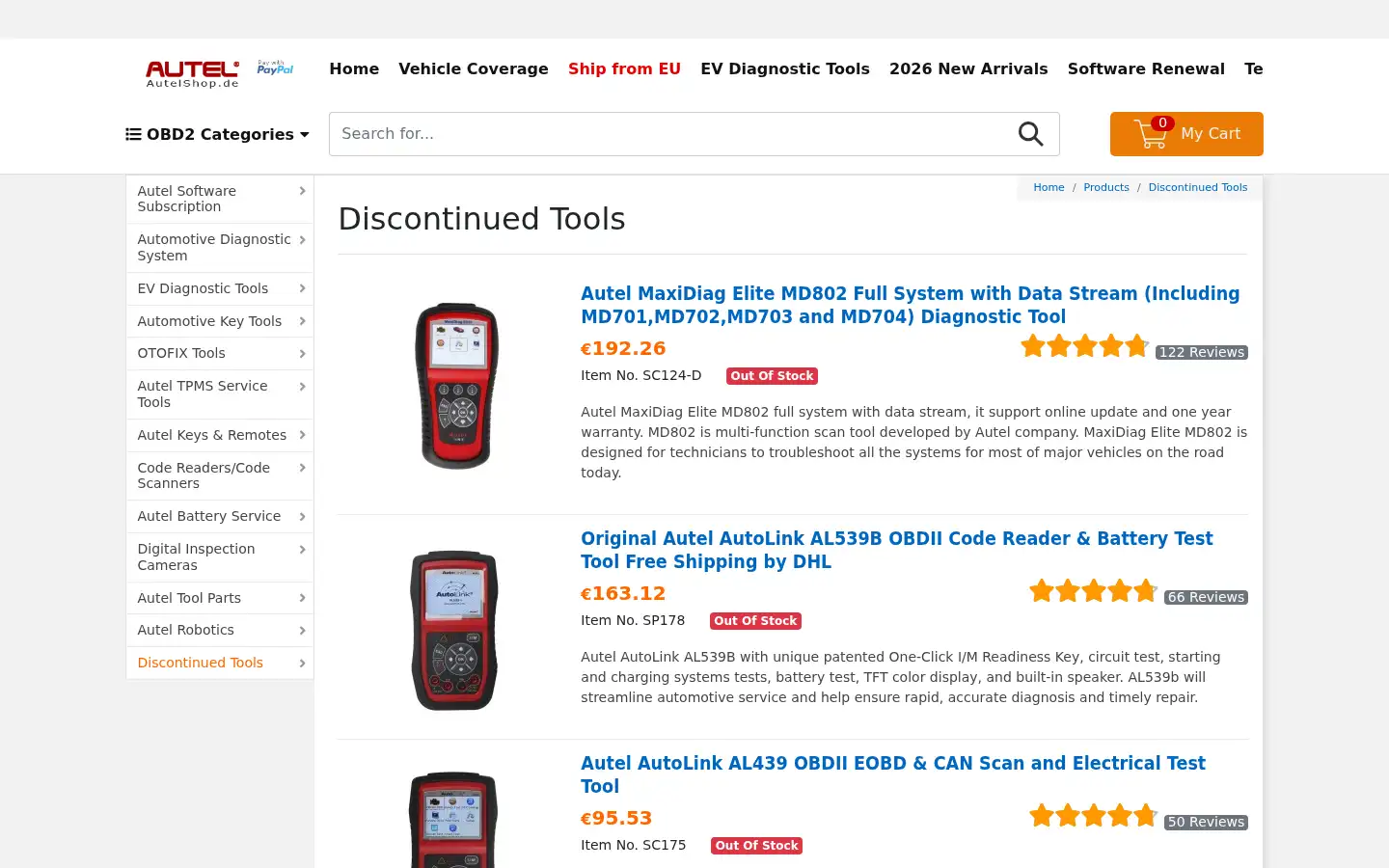 Screenshot of autelshop.de