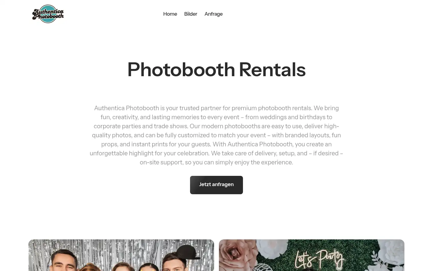 Screenshot of authentica-photobooth.com