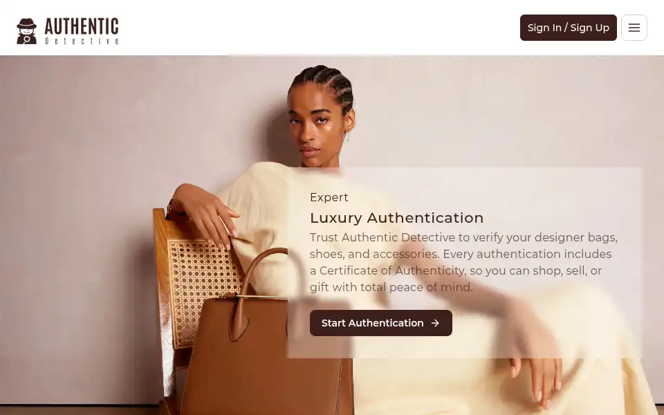 Screenshot of authenticdetective.com
