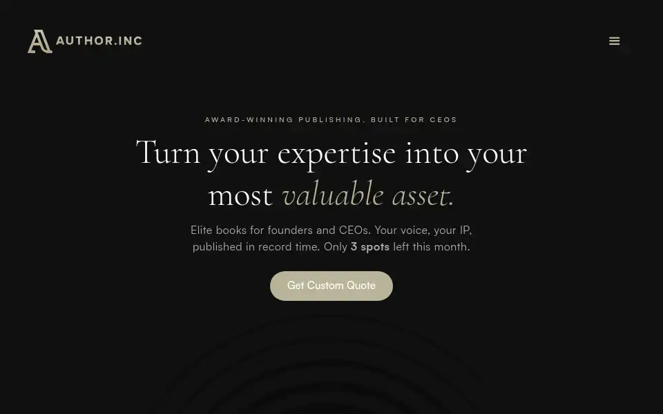 Screenshot of author.inc